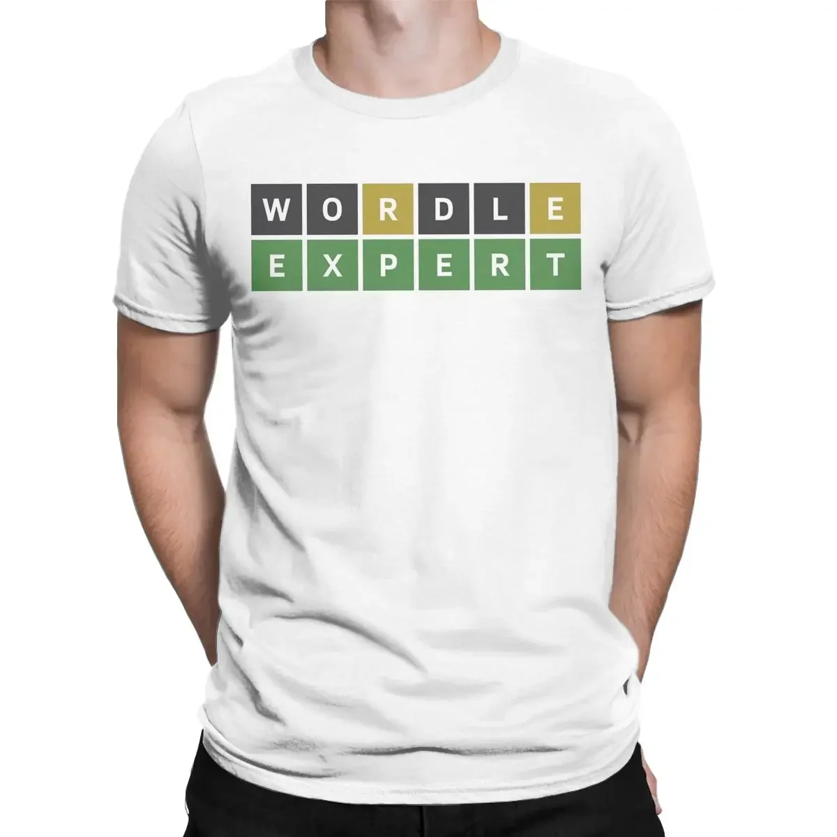 Wordle Expert Funny Game T-Shirt for Men Vintage Pure Cotton Tees O Neck Short Sleeve T Shirts Summer Clothing tee shirt homme