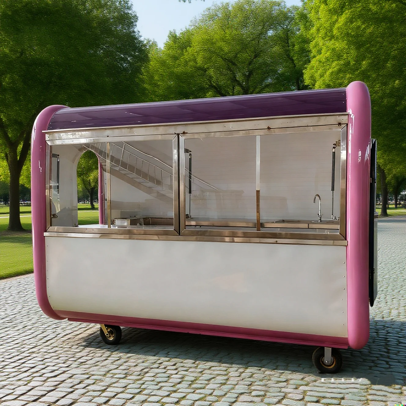 

Classic Type Mobile Food Truck Square Trailer for Coffee Ice Cream BBQ Foods Square Trailer Mobile Concession Food Cart