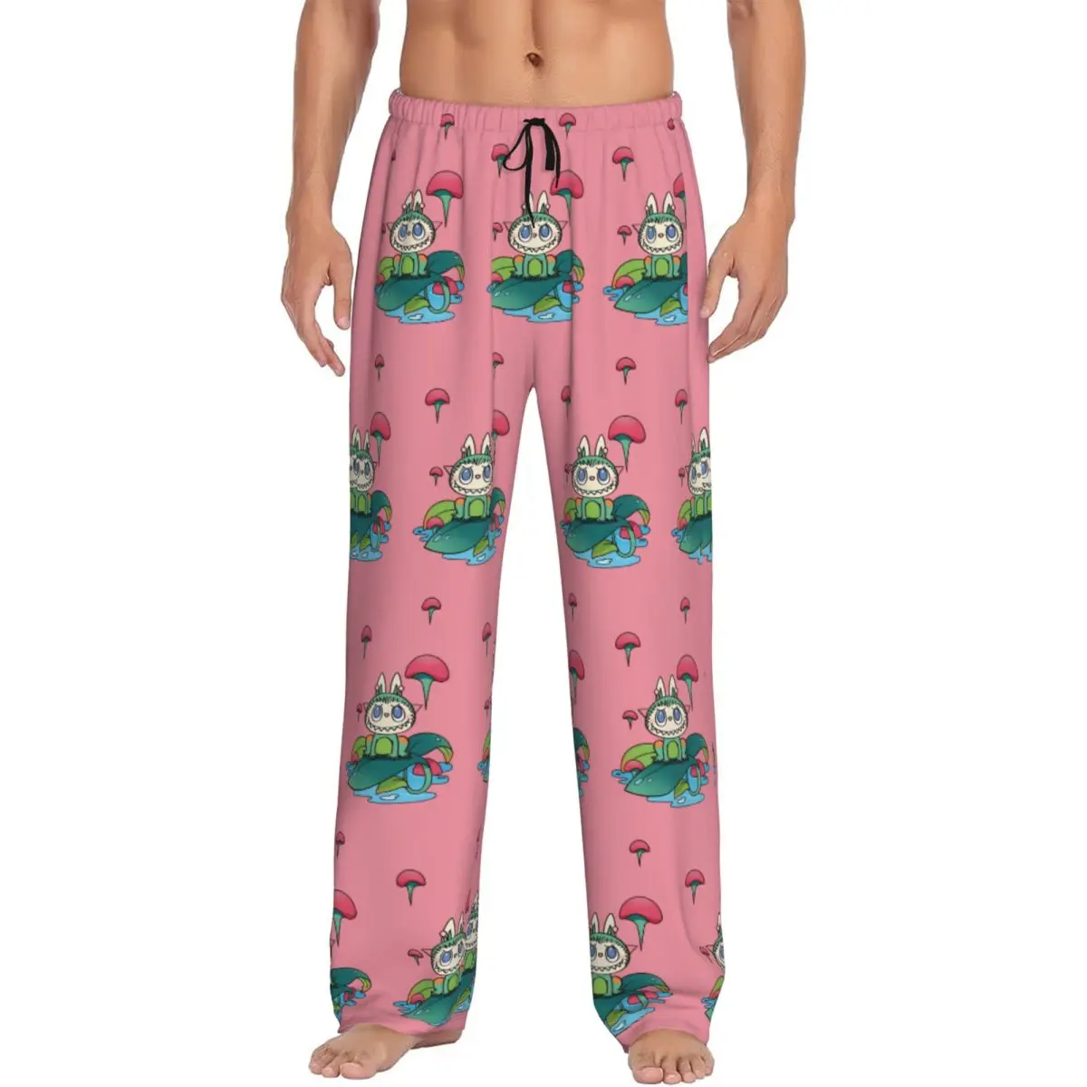 

Custom Print Men's Labubues Pajama Pants Plush Toy Monster Sleepwear Sleep Lounge Bottoms with Pockets