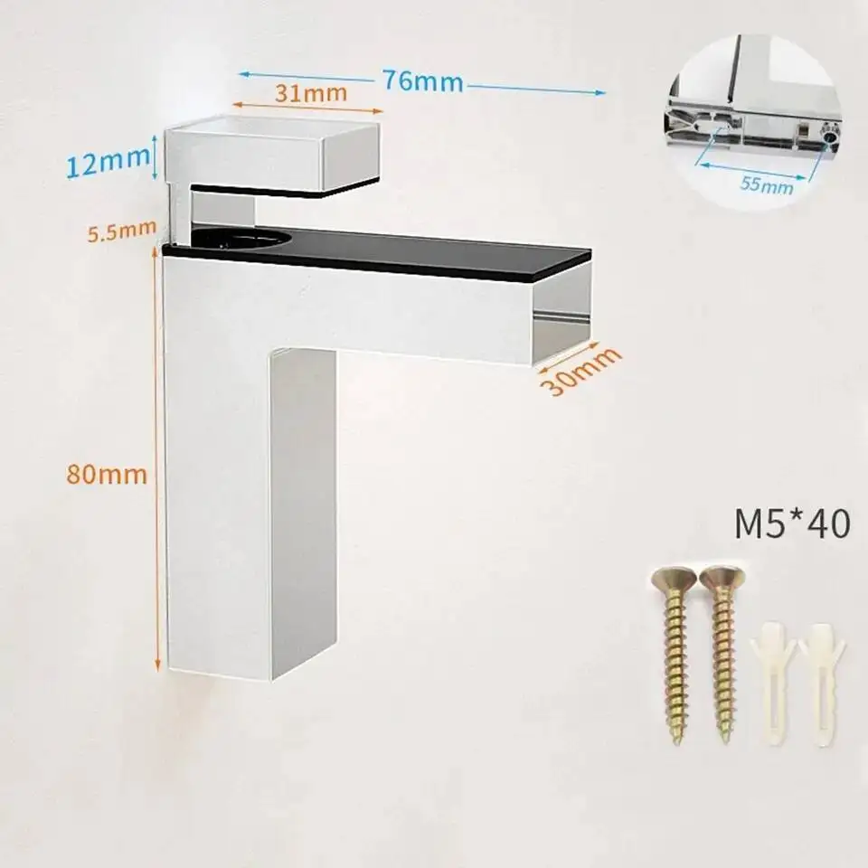 

Hardware Furniture Accessories Frameless Supports Wardrobe Door Clip Glass Shelf Support