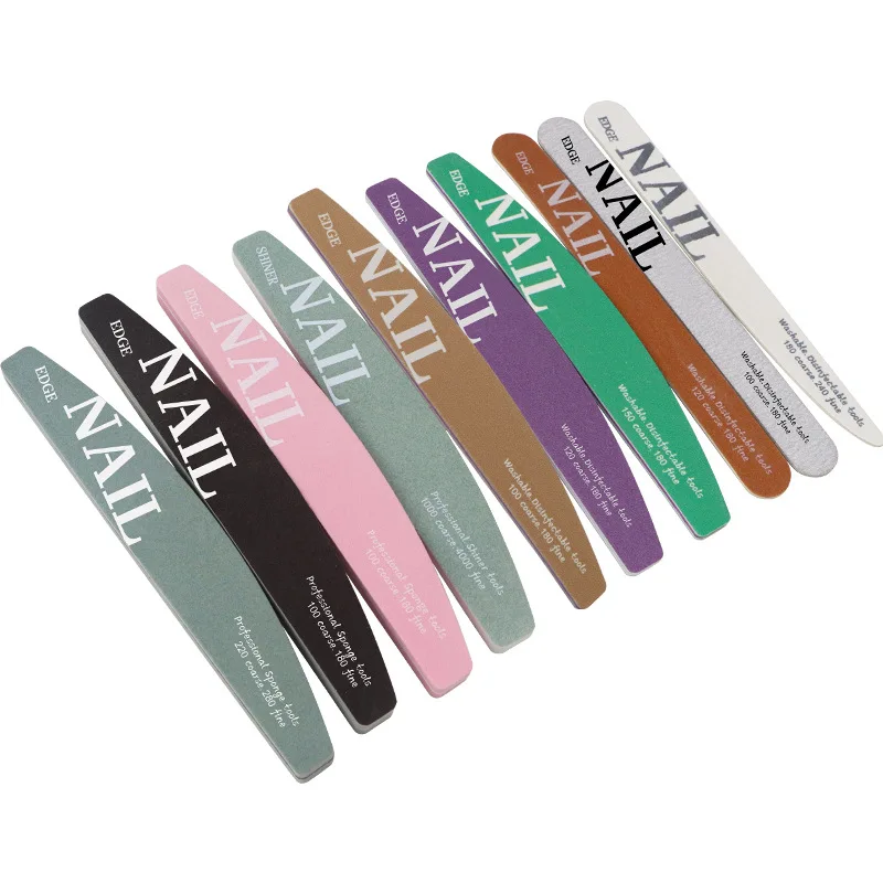 Dwustronne pilniki do paznokci, kolorowe gąbki do polerowania paznokci, paski do szlifowania i polerowania, narzędzia do pedicure i manicure.