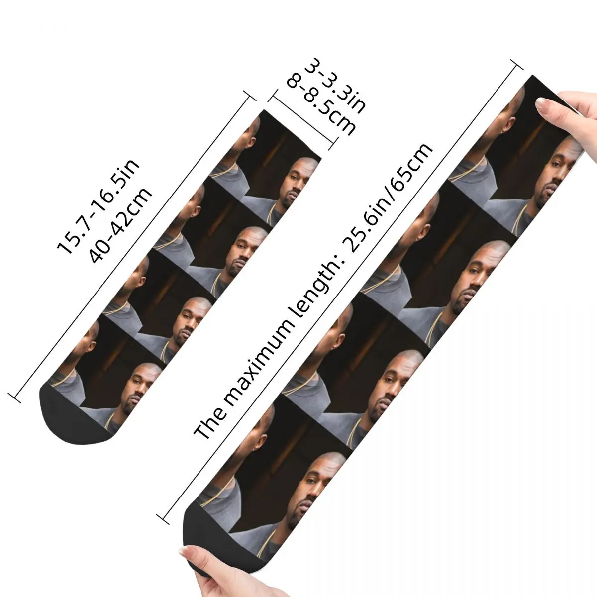 Kanye West Meme Face Socks Men Women Polyester Casual Socks Harajuku Spring Summer Autumn Winter Middle Tube Socks Gift image 6