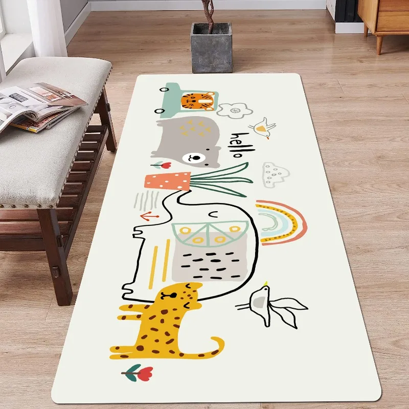 Digital Cartoon Animal Carpet Giraffe Elephant Lion Carpet Living Room Bedroom Floor Decoration Children\'s Crawling Floor Mat