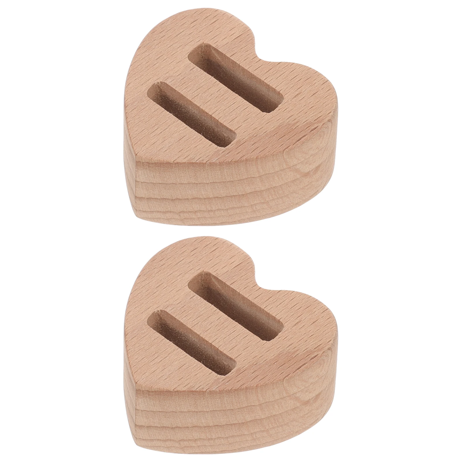 

2pcs Wooden Ring Display Stand Heart Shape Jewelry Organizer For Engagement Rings Desktop Storage Rack Lightweight Portable Wood