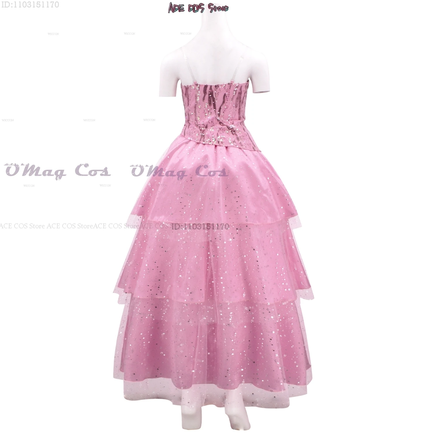 Wicked Glinda Cosplay Heksen Kostuums Kleding 2024 Film Party Rollenspel Prinsessen Roze Pak Jurk Baljurk Gewaad hoed