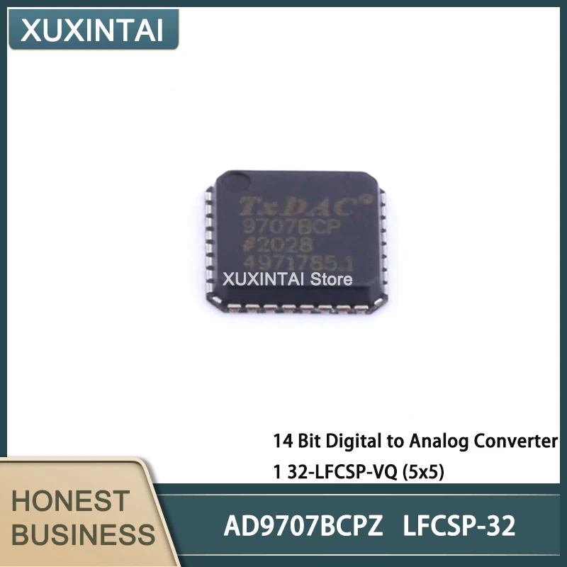 

5Pcs/Lot New Original AD9707BCPZ AD9707 14 Bit Digital to Analog Converter 1 32-LFCSP-VQ (5x5)