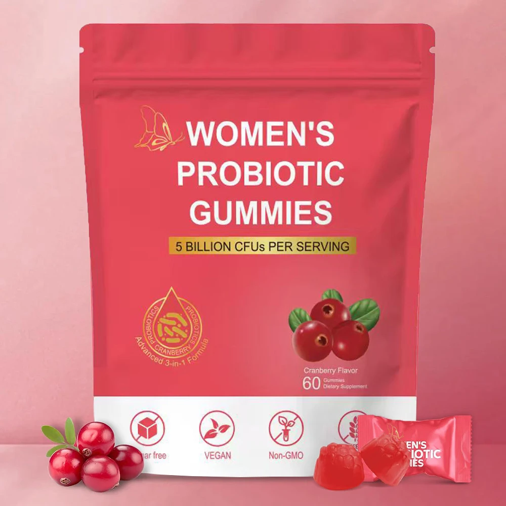 

Vaginal Probiotics Gummies for Women, Feminine PH Balance Gummies for Vaginal Odor, Vaginal Flora, Vaginal Yeast - Cranberry