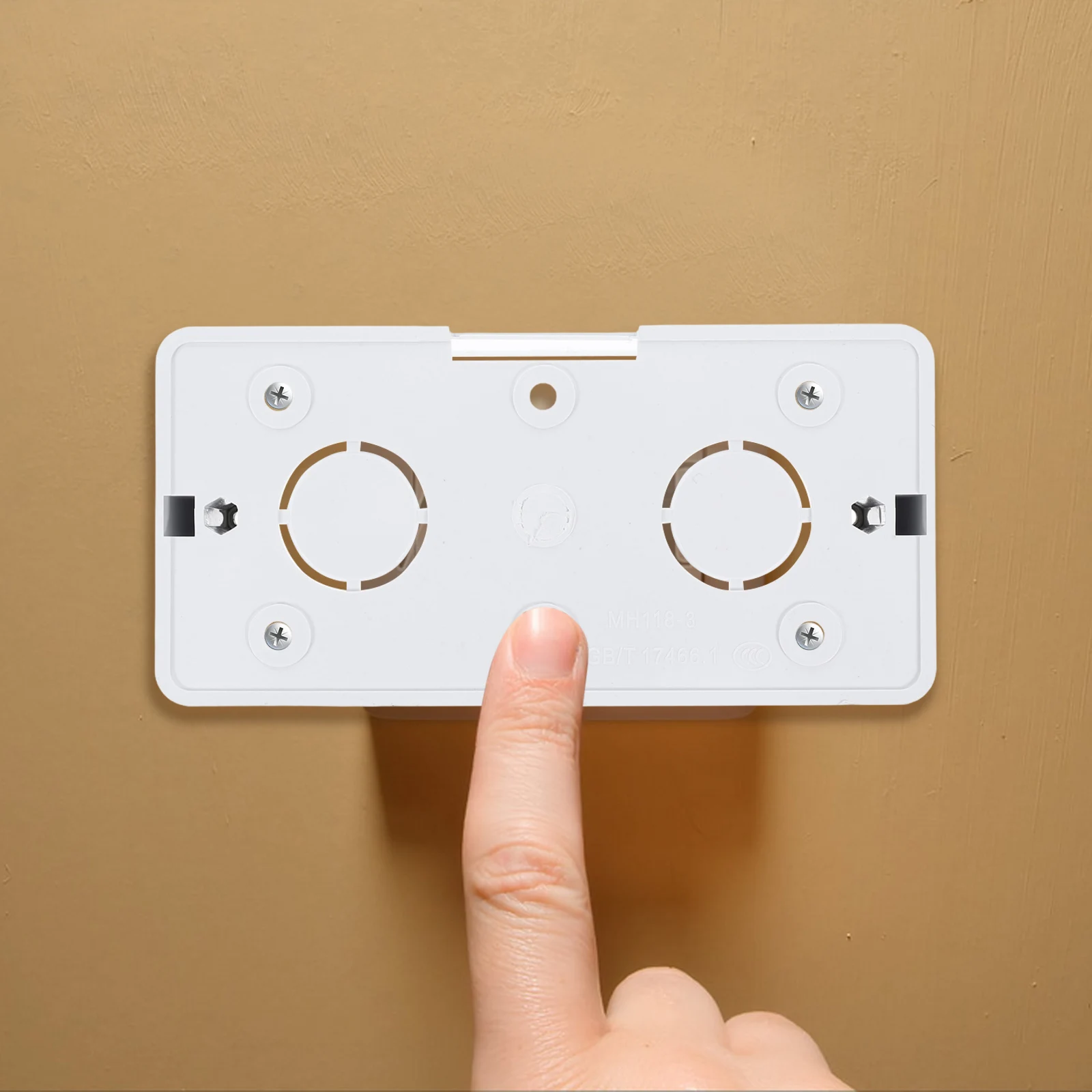 Wall Socket Junction Box 1 Gang PVC Surface Mount Electrical Outlet Panel Suitable for Switches Sockets Durable Material Easy