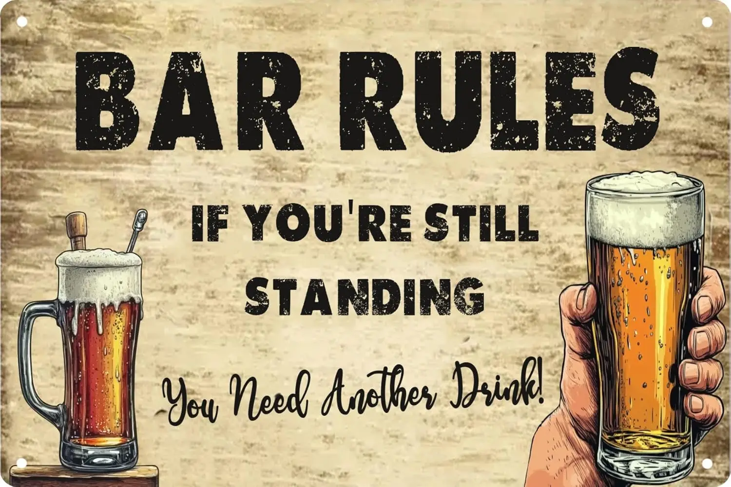 Funny Retro Metal Tin Sign Bar Rules Bathroom Decor Poster Wall Art Vintage For Man Cave For Living Room Wall Home Decor  In