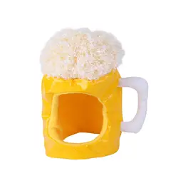 Pets Funny Headwear Funny Creative Winter Soft Photography Prop Head Toys Beer Modeling Hat Puppy Head Costume for Cosplay Party