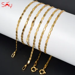 18K Gold Plated Link Chain Necklace for Women Man Simple Thin Gold Color Choker Classic Trendy Daily Wear Wedding Party Gift