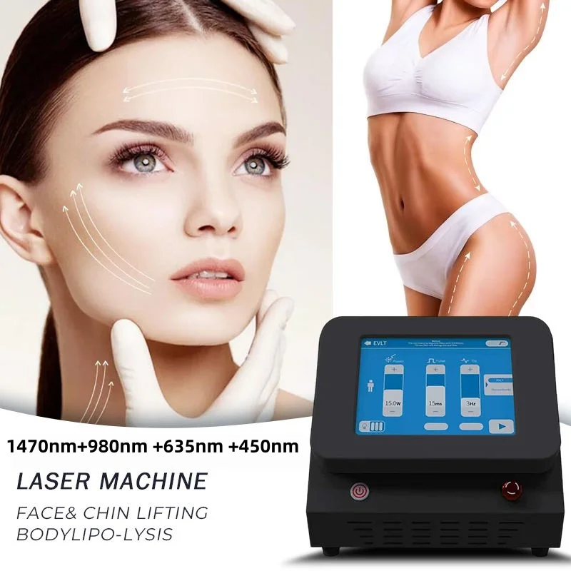 Portable 1470nm, 980nm, 635nm,450nm Diode Laser Machine, Fat Reduction Slimming Beauty Device, Facial Lifting Equipment CE