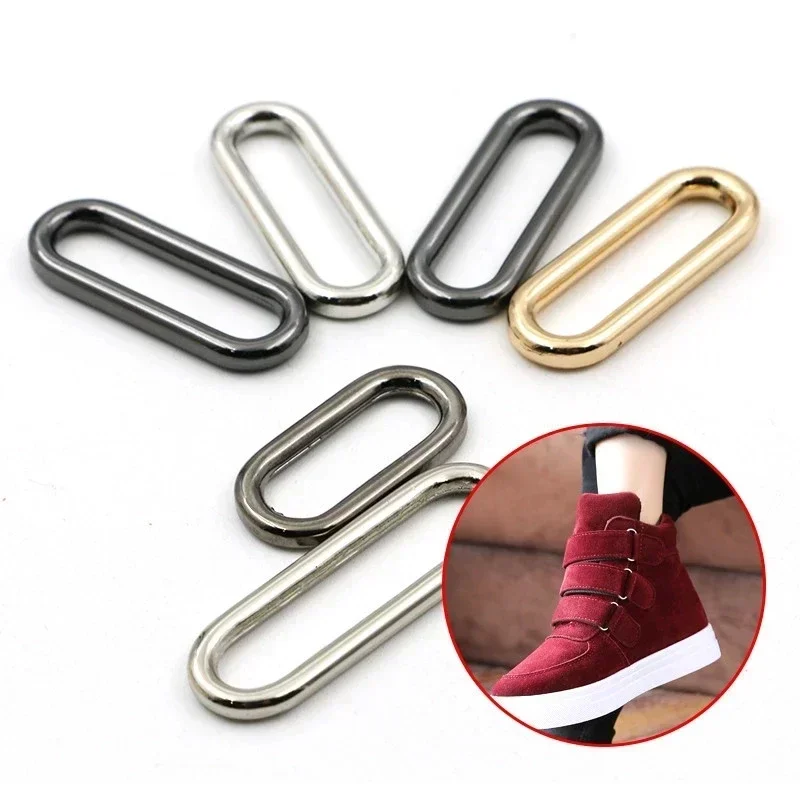 10/20Pcs 15mm-60mm O Ring Metal Oval Buckles Shoes Clasp Egg Button Bag Strap Connect Rings Adjust Hook Accessories for Handbags