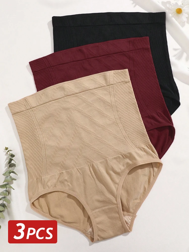 3 Teile/satz Hohe Taille Nahtlose Shapewear Höschen für Frauen Bauch-steuer Abnehmen Unterwäsche Weibliche Feste Butt Heber Sexy Dessous
