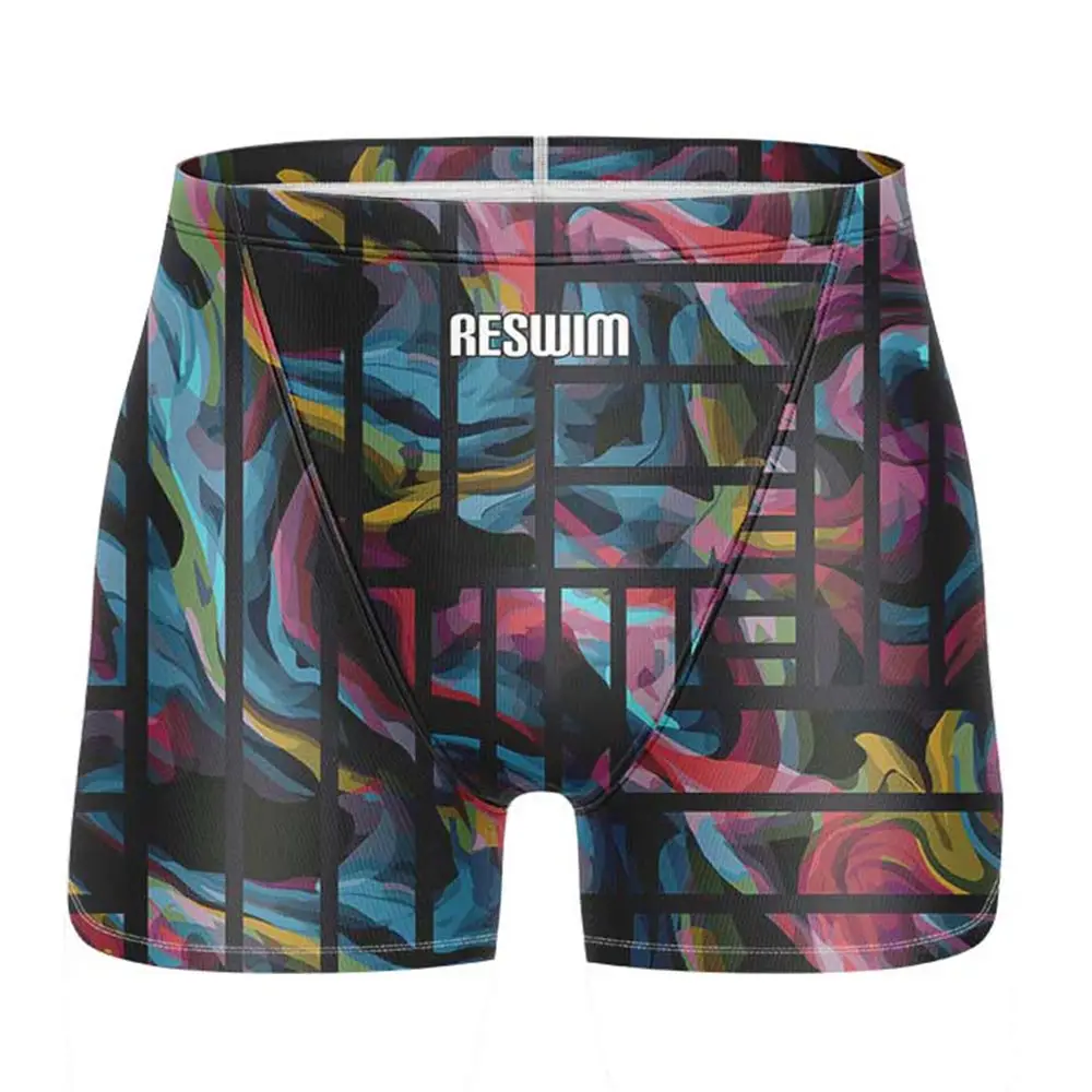 2025 Summer Men's Swimming Trunks Swim Jammer Swimsuit Shorts Athletic Training Swimwear Beach Tights Surfing Pants Bathing Suit