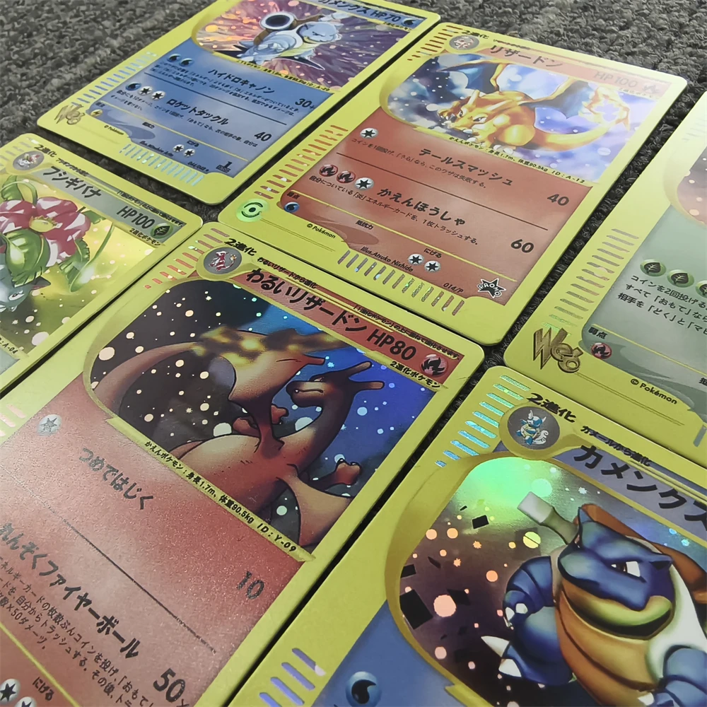 3pcs/set DIY Pocket Japanese First Generation Series The Three Families Charizards PTCG Game Cards Collection of Gifts Toys
