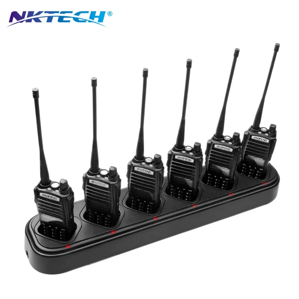 

NKTECH Universal Rapid Six-Way Charger 6-Slot Chargers For BaoFeng Pofung UV-82 UV-82L UV-82HP UV-8D UV82X LT-9000 Walkie Talkie