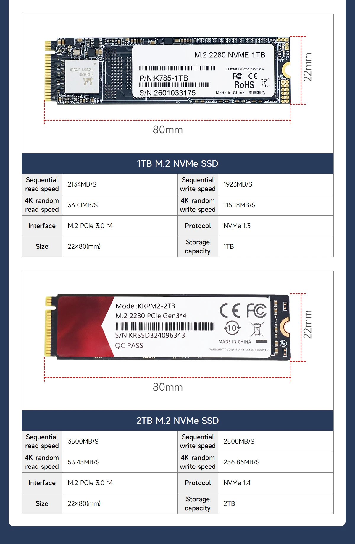 SSD Solid State Drive 256G M.2 PCle 3.0 Schnittstelle NVMe-Protokoll Fast Tead und Schreiben für Jetson Raspberry Pi Board Laptop Desktop – Detail 6