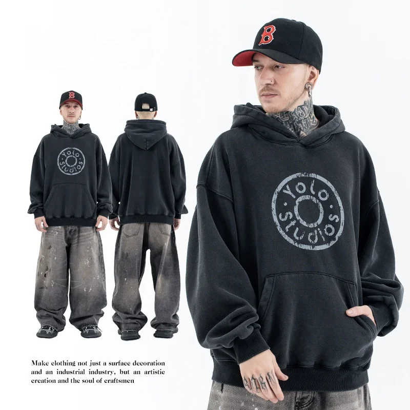 

Мужская толстовка из смесового хлопка с начесом, осенне-зимняя новинка, с логотипом, удобный крой