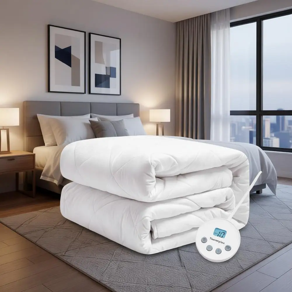 

Full Size 10-Setting Quilted Electric Blanket with 12-Hour Auto-Off, 15 Heat Penetration, Microfiber, Washable, 54x75