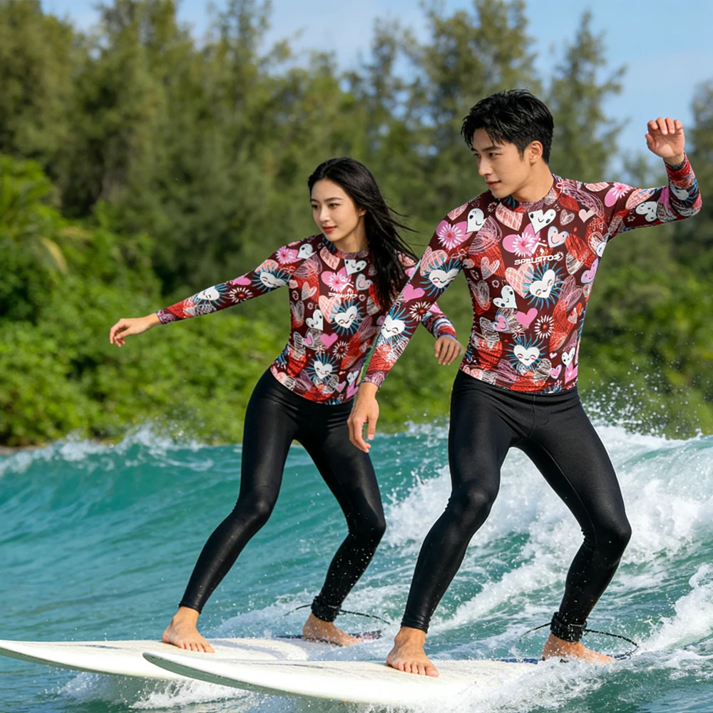 Long Sleeve Men Women Rash Guard Sailing Top Wear Surfing Shirt Lightweight UPF50+ Swim Beach Wear for Water Sport Fishing