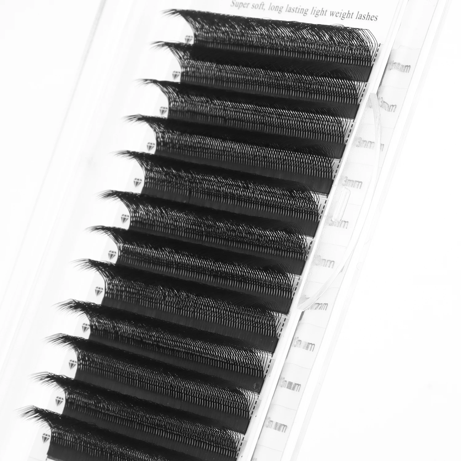 XIUSUZAKI Extensions de cils en forme de U 6DW noir mat en forme de U 6DW Extensions de cils ventilateurs préfabriqués individuels faux cils