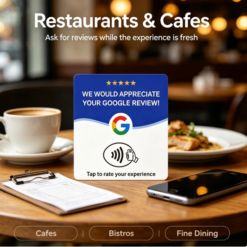 10pcs Google signboard card NFC Code Tap Business Desktop sticker Google Card Social Media RFID Card NFC Google Review Card