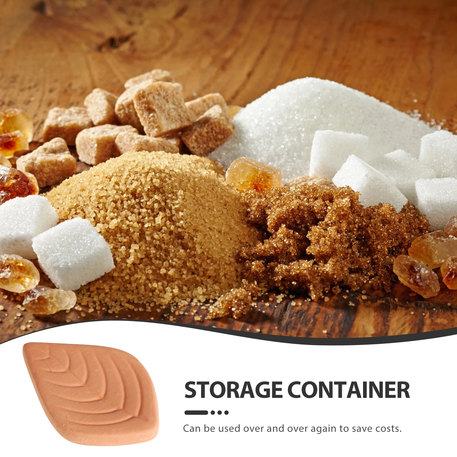 

6Pcs Brown Sugar Keeper Leaf Shaped Terracotta Softener Reusable Food Storage Container