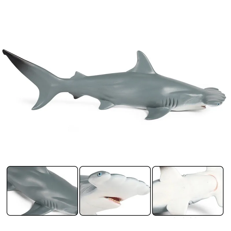 Lifelike Toy Marine Sea Life Figure Squeeze Big Shark Fish Model PVC Collection Toy For Kids Children Gift