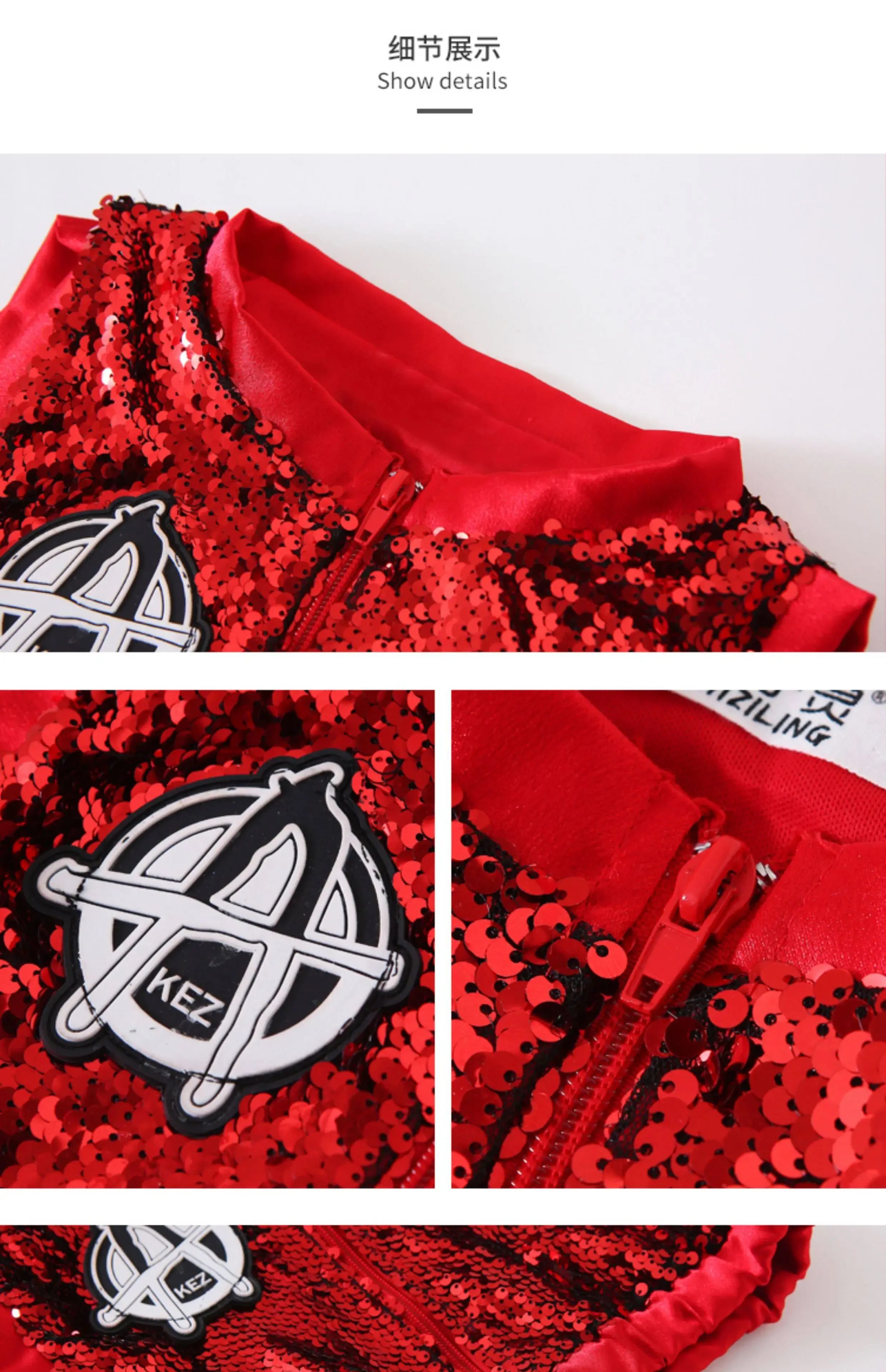 Mädchen Kinder Pailletten Jazz-Tanzkostüm Modern Dance Cheerleading-Outfit Kindergarten Bühnenkostüm Tanzrock-Set – Detail 2
