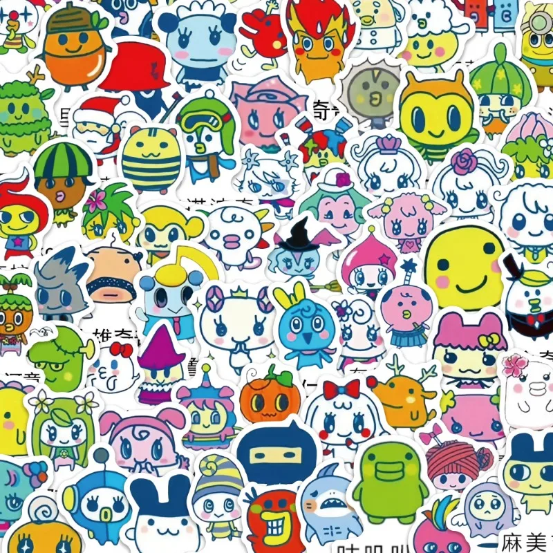 New 80pcs Tamagotchi Mametchi Kuchipatchi graffiti stickers refrigerator phone case luggage DIY decorative stickers wholesale