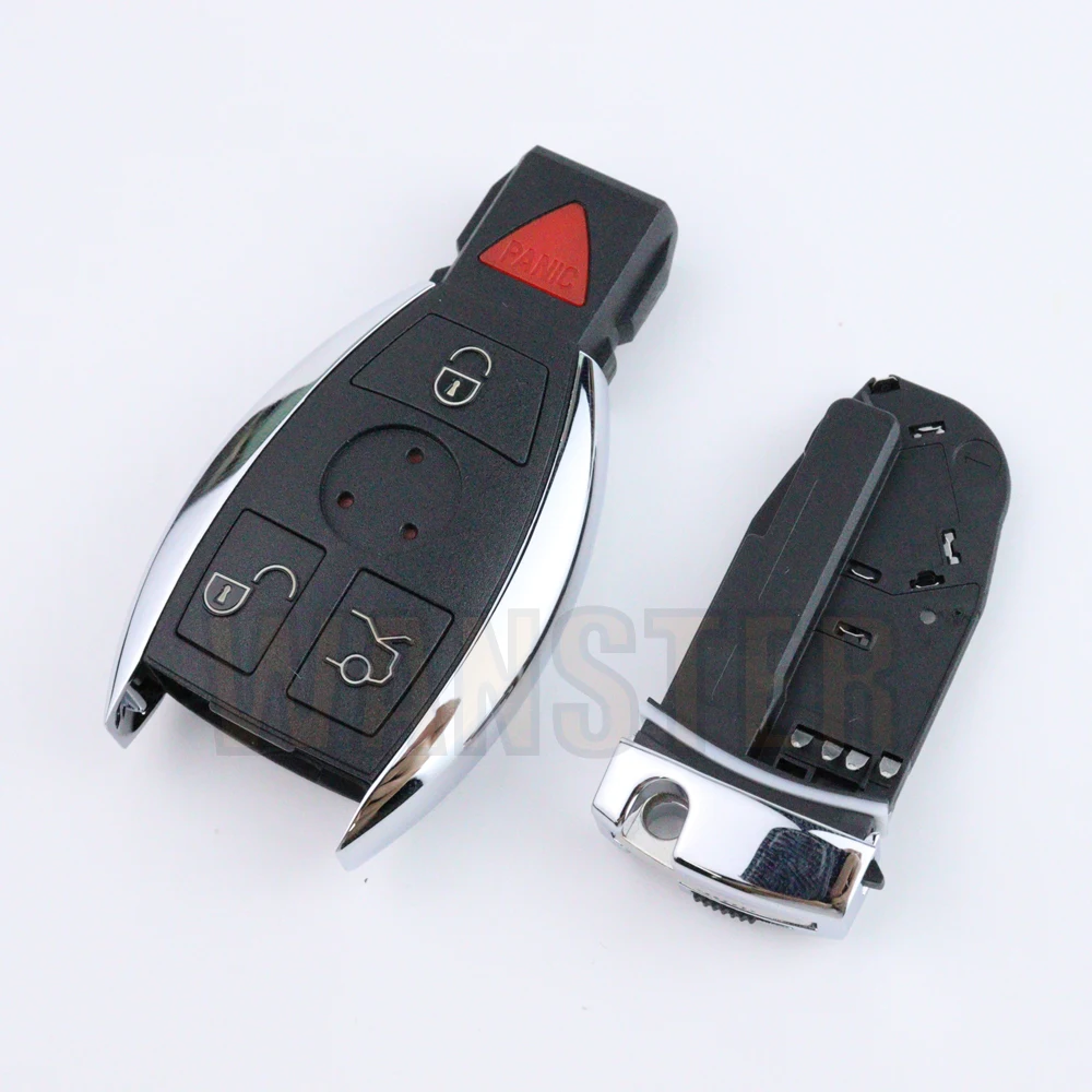 3 4 Bottons Car Key Fob Case Shell Housing for Mercedes Benz CL SLk CLK C E S Class BGA NEC Dual/Two/2 Battery