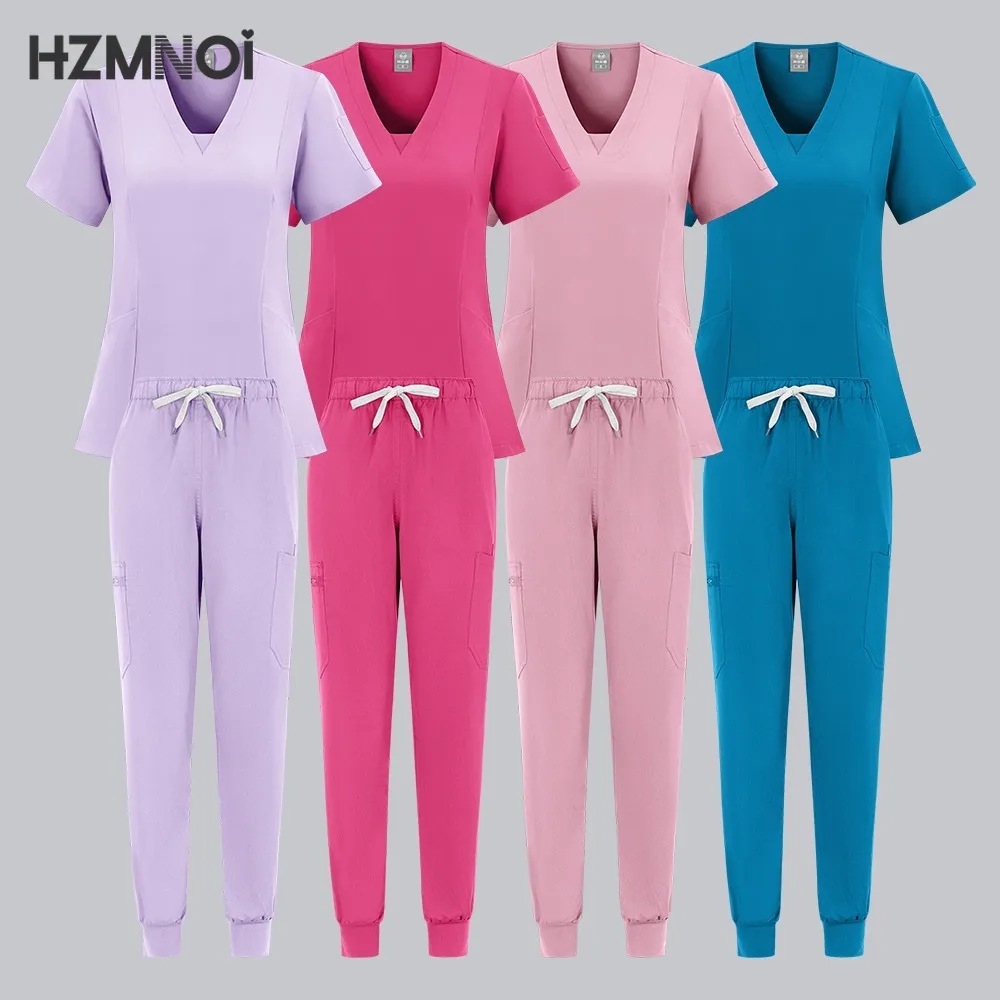 Медицинская Униформа скрабы, топы с коротким рукавом и брюки, униформа для кормления, женская одежда для домашних животных, рабочая одежда для врачей, клиник, хирургии, наборы для скраба