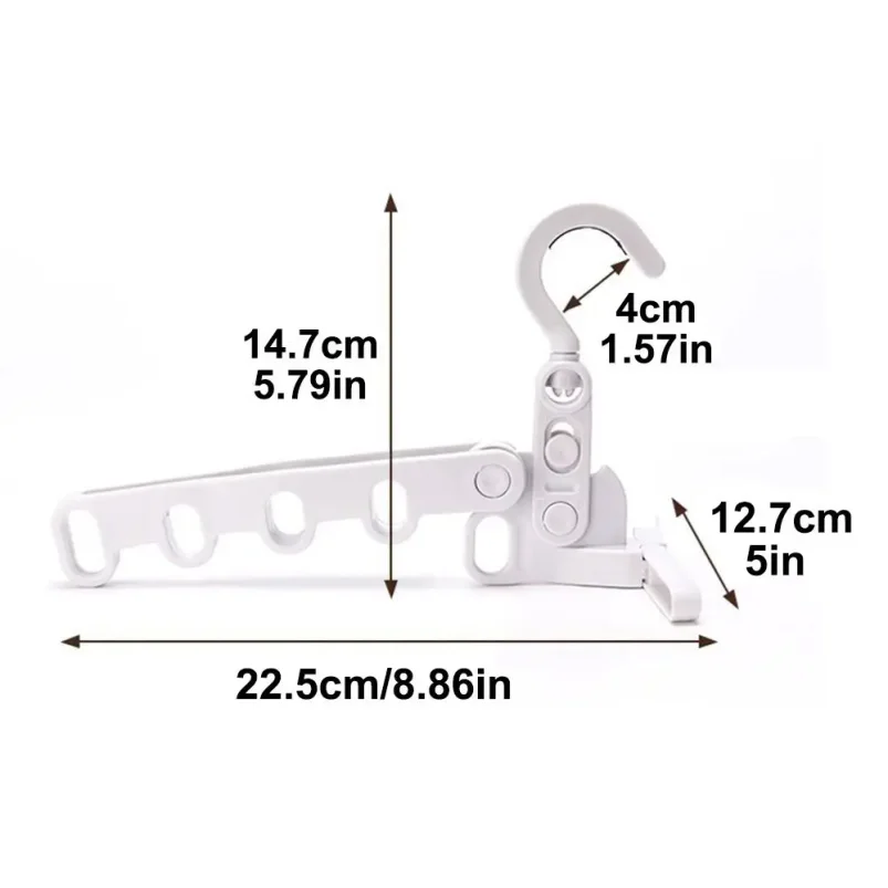 New Hotels Foldable Clothes Drying Rack Five-hole Multi-function Clothes Hook Angle Adjustable Clothes Hanger Travel