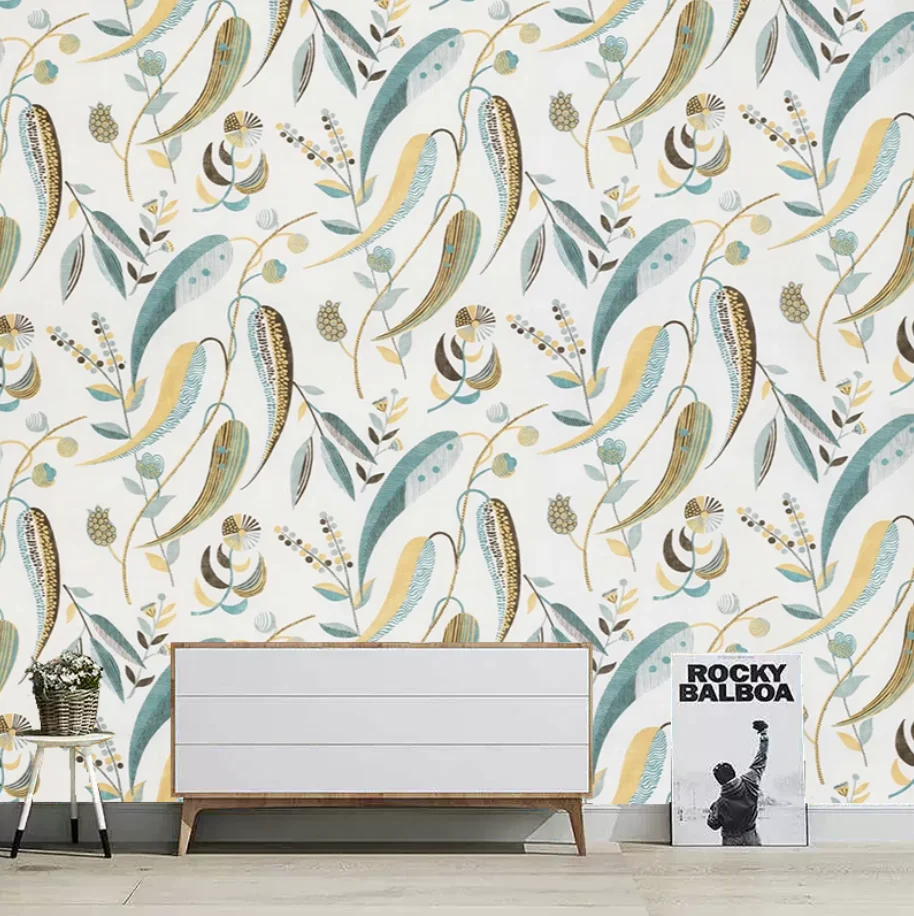 

Индивидуальные обои для дома: современный модный абстрактный дизайн с золотыми цветными перьями, самоклеящиеся 3D-обои для гостиной