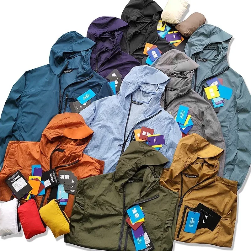 

Ultra-Light 30D Nylon Qui-Dry Breathable UV Protection Outdoor Jaet Men's Hat-On DWR Water-Resistant Sunscreen Clothing