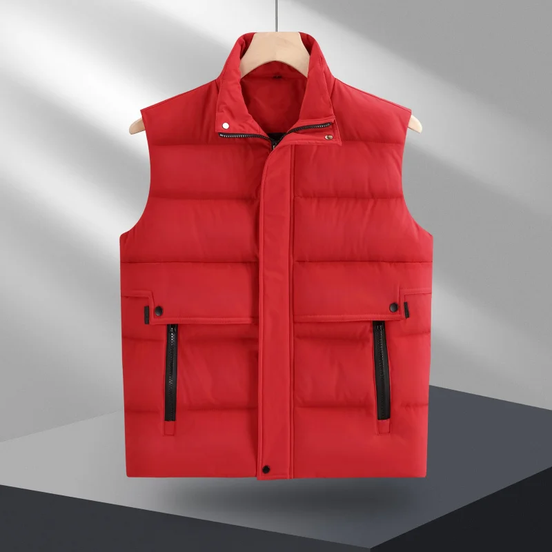 Minsu 2025 New Men's Cotton Vest Jacket New Winter Sleeveless Cotton Coat Warm