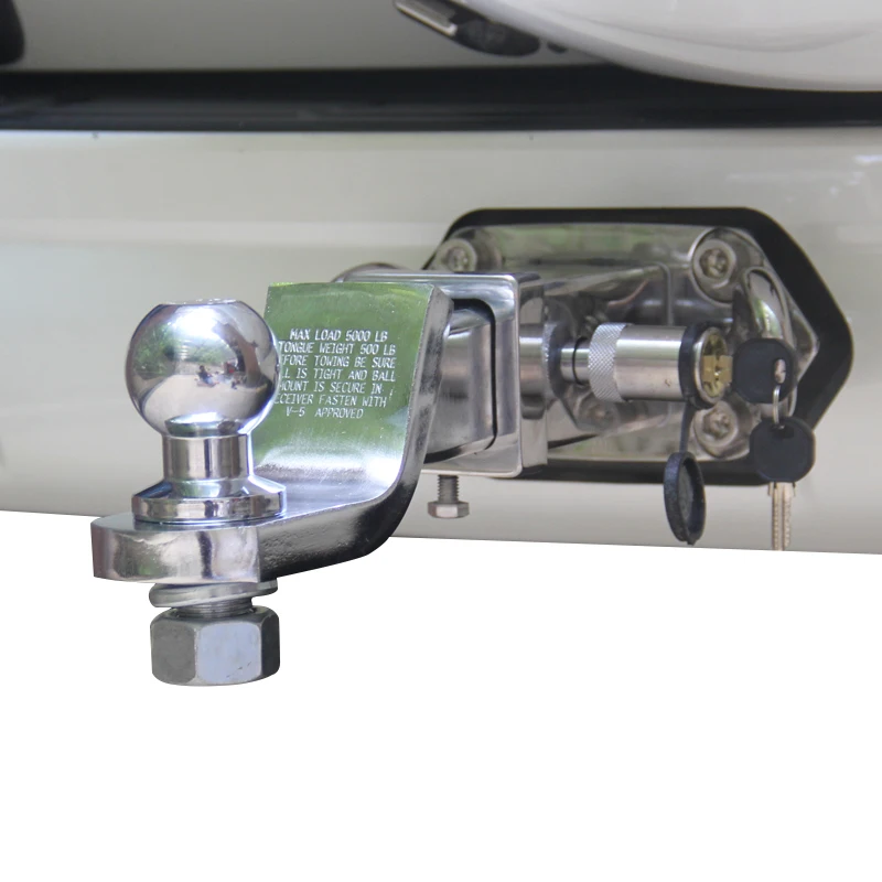 

304 Stainless Steel Rear Bumper Base and Square Mouth Quick Insertion Trailer Arm Hook for PRADO Parts & Accessories