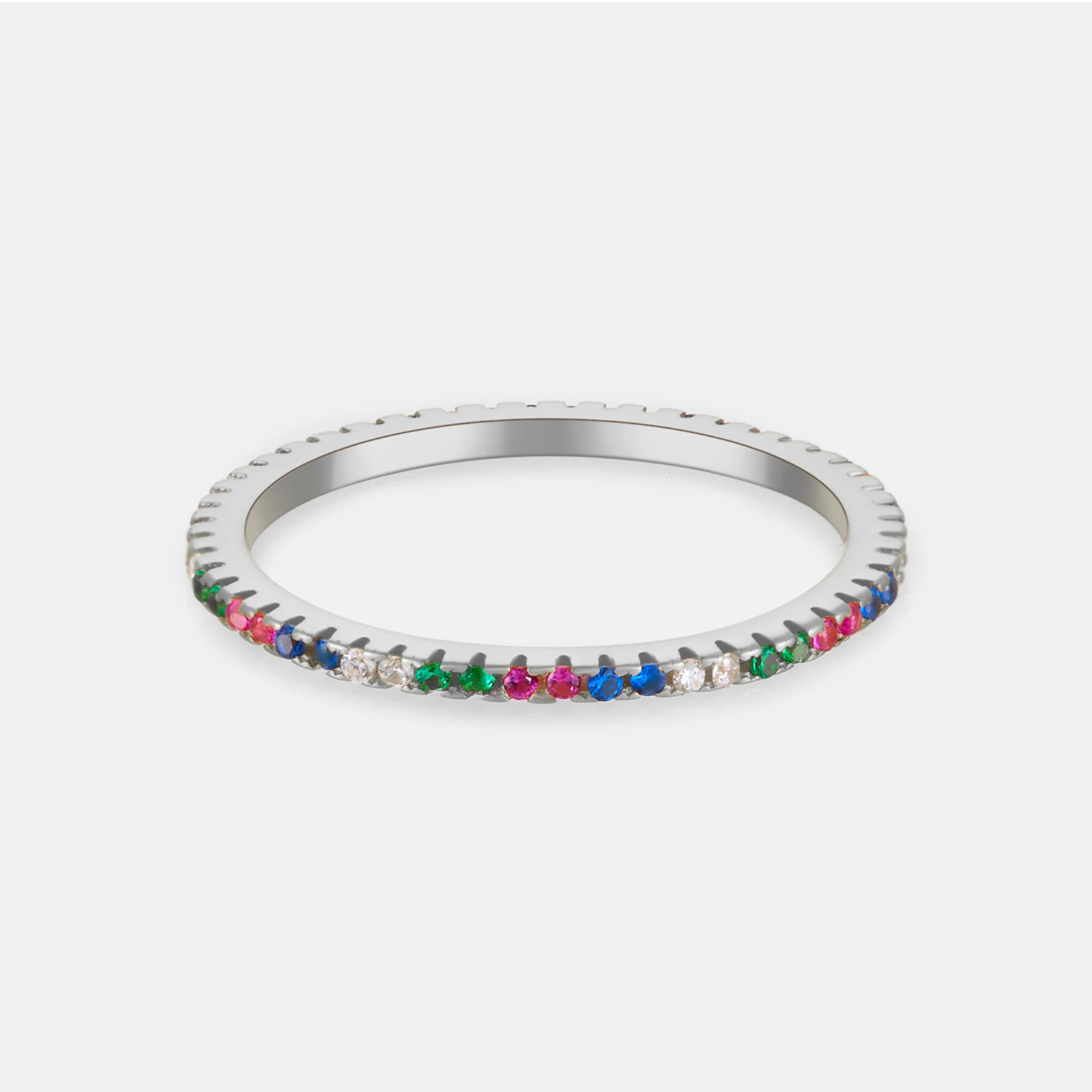 

VEWANT 925 Sterling Silver Zircon Ring Luxury Round Thin Ring Shiny Lasting Slim Women Ring Wedding Fine Jewelry