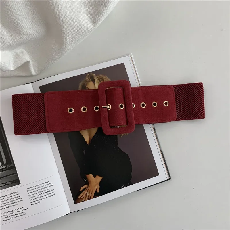 New Fashionable Women's Belt with Elastic Wide Waist Cover for Everyday Versatile Coat Dress Decoration Trendy Women's Belt