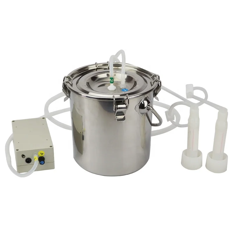 5L Electric Milking Machine Stainless Steel Milker For Farm Cows Goats Vacuum Pump Bucket 220/110V Pasture Cow Sheep Milker