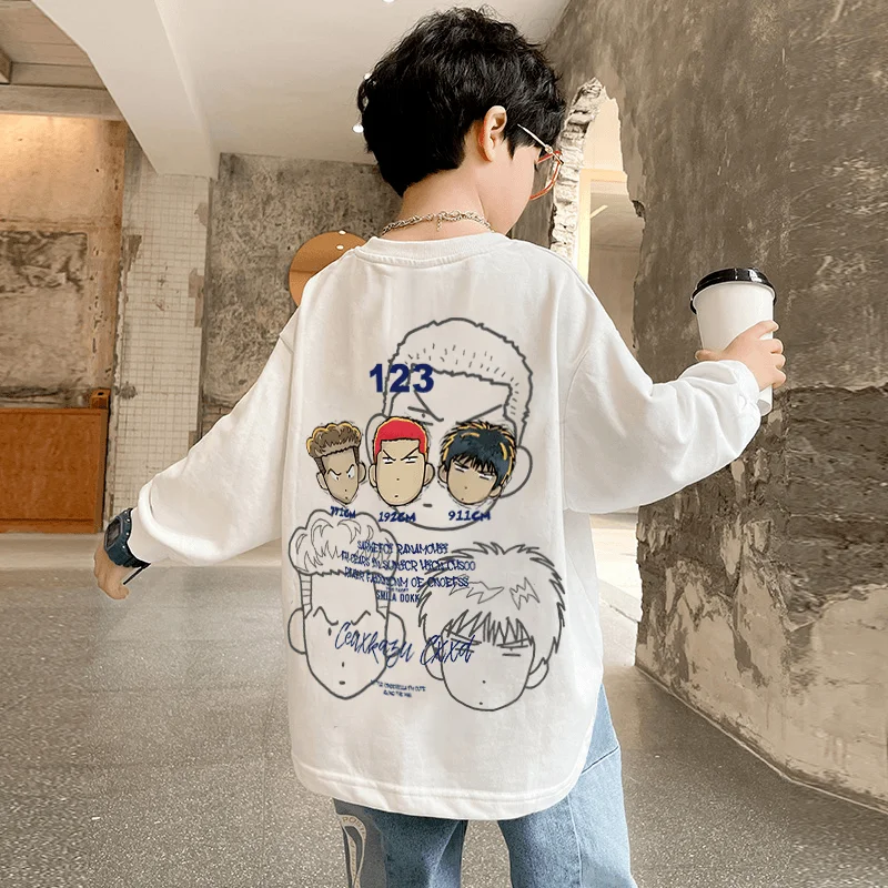 Shohoku Cotton Boys TShirt Autumn Sport Basketball Long Sleeve Kids Clothing Children Tops for Boy Outfits 6 8 10 12 14 Years