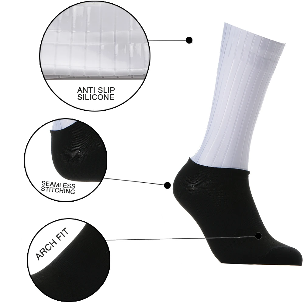 Anti Slip Silicone Seamless Aero Socks New Summer Breathable Cycling Socks Men Women Road Bike Calcetines Ciclismo