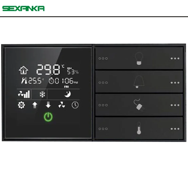 Sesanka KNX EIB produsen profesional, bangunan pintar sistem kontrol Panel sentuh KNX layar sentuh 4 inci