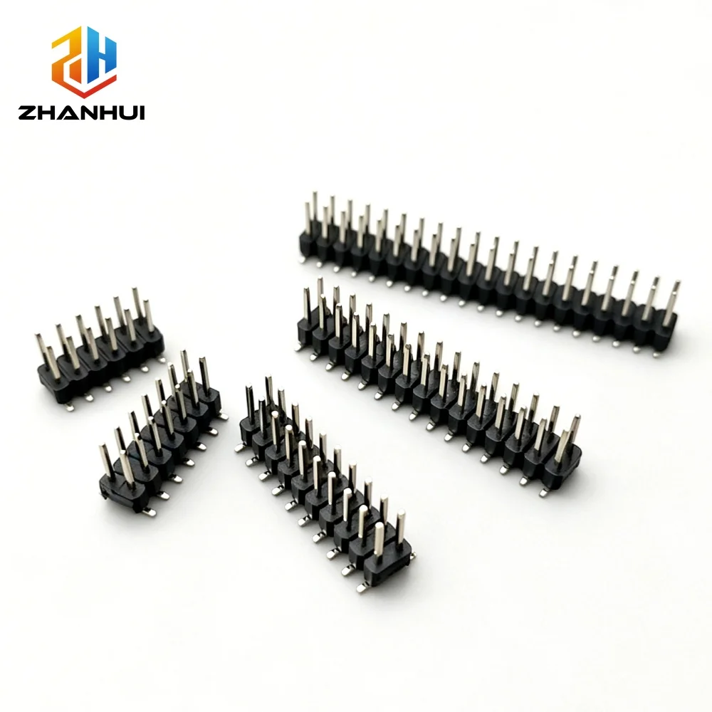 10PCS 2.54mm Pitch SMD Pin Header 2x3 4 5 6 7 8 10 12 15 20 40 50P Double Row Male Pin Header Connector PCB Board SMT Socket