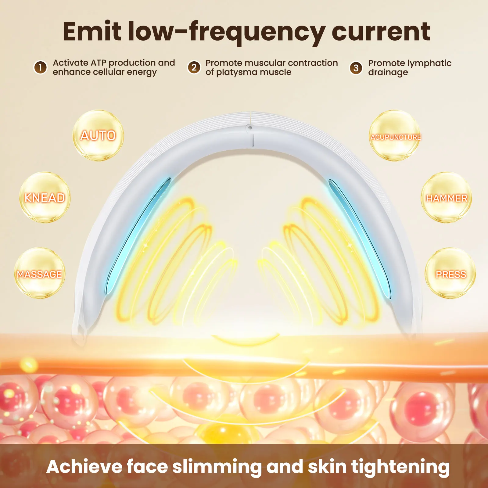 6 โหมด Microcurrents เครื่องนวดหน้า V Face Lifting เครื่อง EMS ลบ Double Chin กระชับผิว V รูปร่างอุปกรณ์ความงามบนใบหน้า