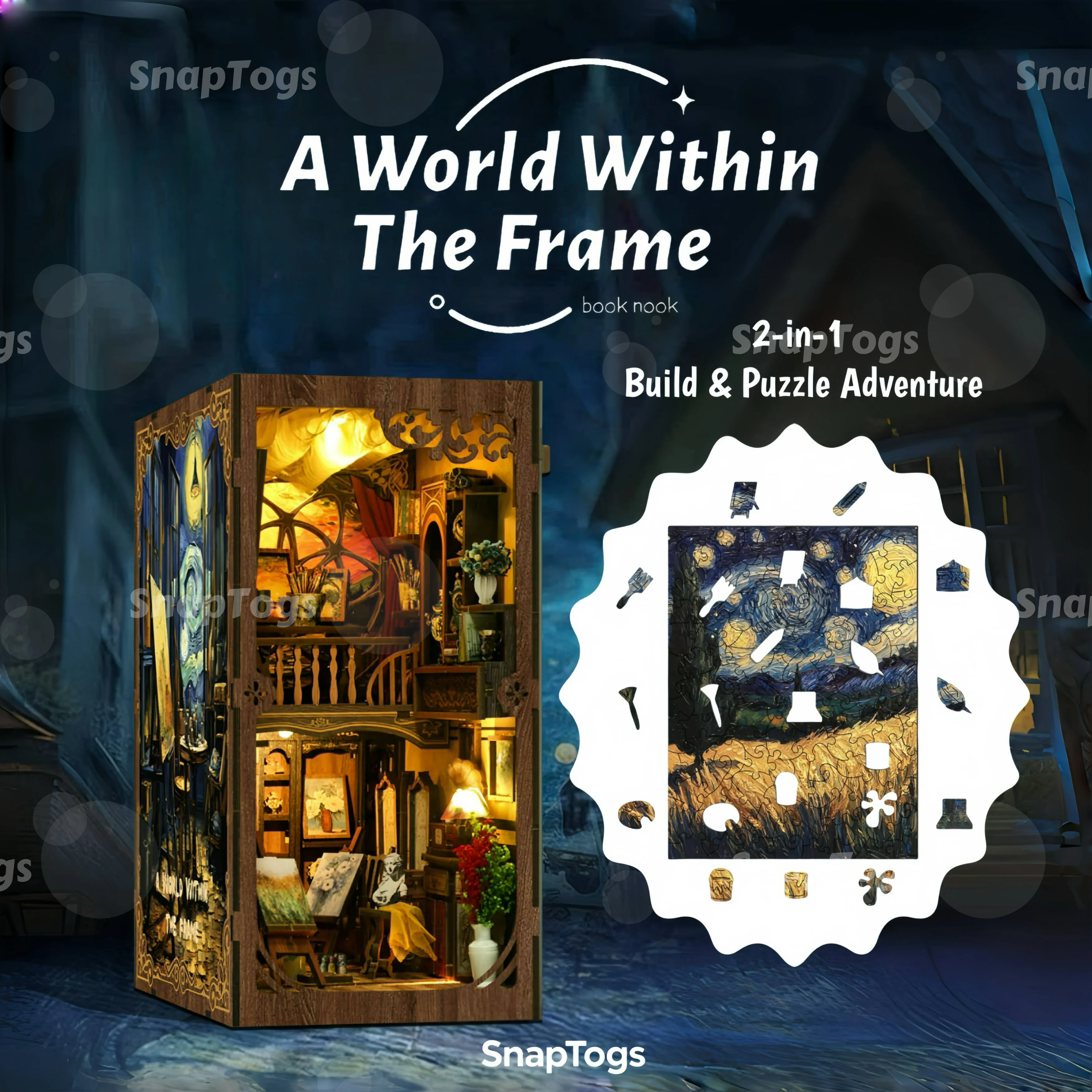 snaptogs-2-en-1-construction-artistique-et-puzzle-irregulier-coin-livre-bricolage-maison-miniature-kit-double-le-plaisir-creatif-meilleur-cadeau-d'anniversaire