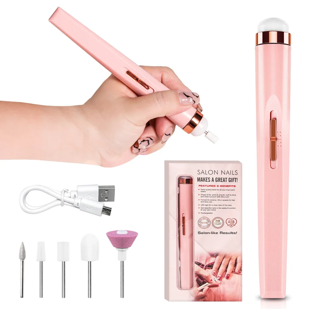 

Manicure-Pedicure Polishing Machine, Rechargeable Nail Care Equipment with Grinding Heads Set, Practical Salon Gift for Beginner