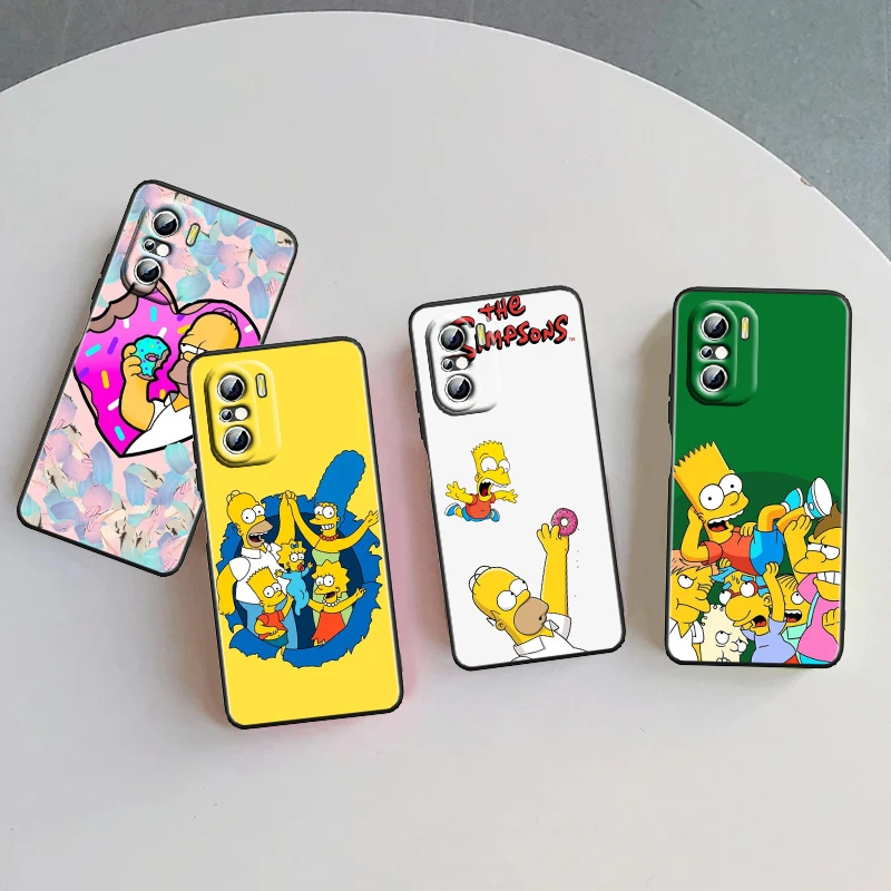 Simpson Disney Cartoon Mode Voor Xiaomi Redmi 9a 9c 9at 10c 9 9T 10 12c 13c A3 12 K60 A1 K50 K40 5G Zwart Funda Telefoonhoesje