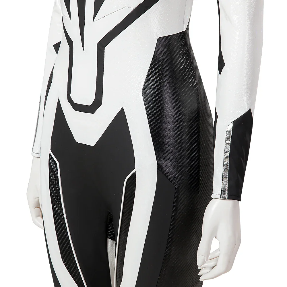 New Movie Captain2 Monica Rambeau Cosplay Black and White Jumpsuit Superhero Halloween Party Clothe for Women